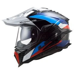 LS2 Explorer Carbon Frontier Black/Blue Dual Sport Helmet -Arai shop 10046372 D V3
