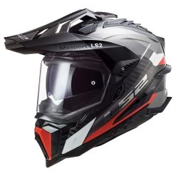 LS2 Explorer Carbon Frontier Matte Titanium/Red Dual Sport Helmet