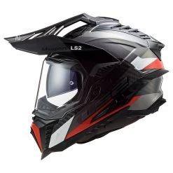 LS2 Explorer Carbon Frontier Matte Titanium/Red Dual Sport Helmet -Arai shop 10046373 D V3