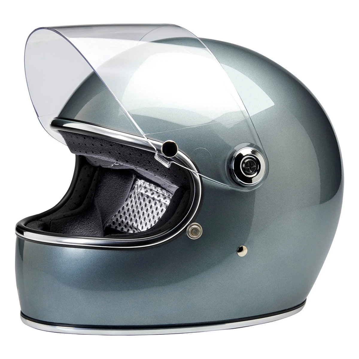 Biltwell Inc. Metallic Sterling Gringo S ECE Full Face Helmet 5 Biltwell Inc. Metallic Sterling Gringo S ECE Full Face Helmet - Image 5