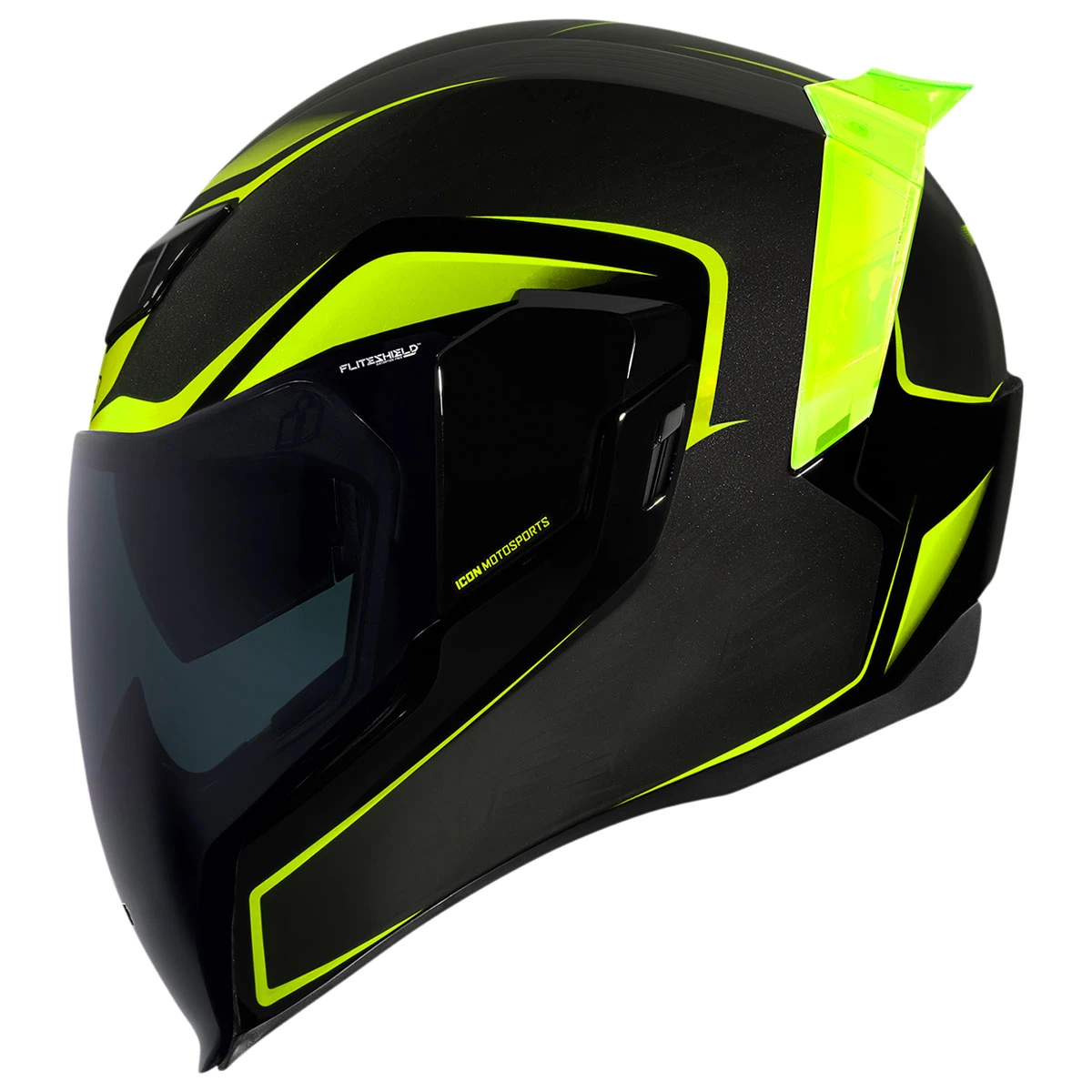 ICON Black/Hi-Viz Airflite Crosslink Full Face Helmet 3 ICON Black/Hi-Viz Airflite Crosslink Full Face Helmet - Image 3