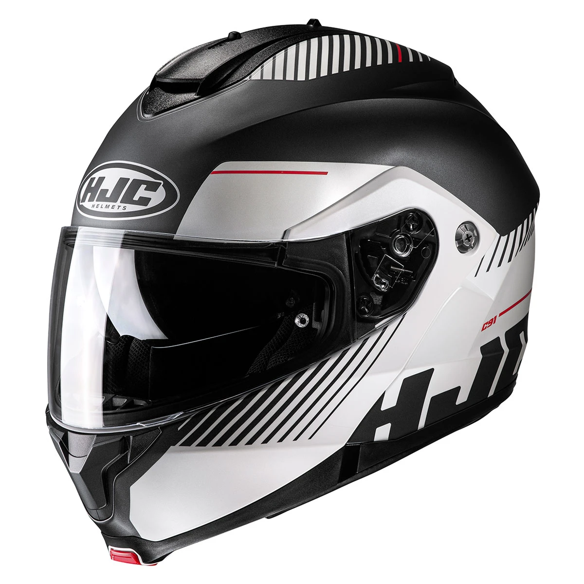 HJC Black/White C91/C91 Plus Prod Modular Helmet 1 HJC Black/White C91/C91 Plus Prod Modular Helmet