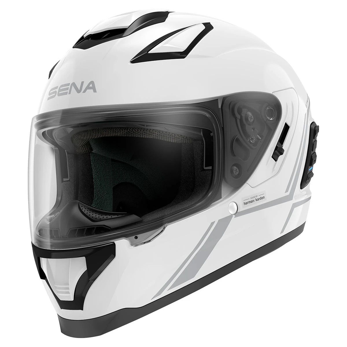 Sena Technologies White Stryker Full Face Helmet 1 Sena Technologies White Stryker Full Face Helmet