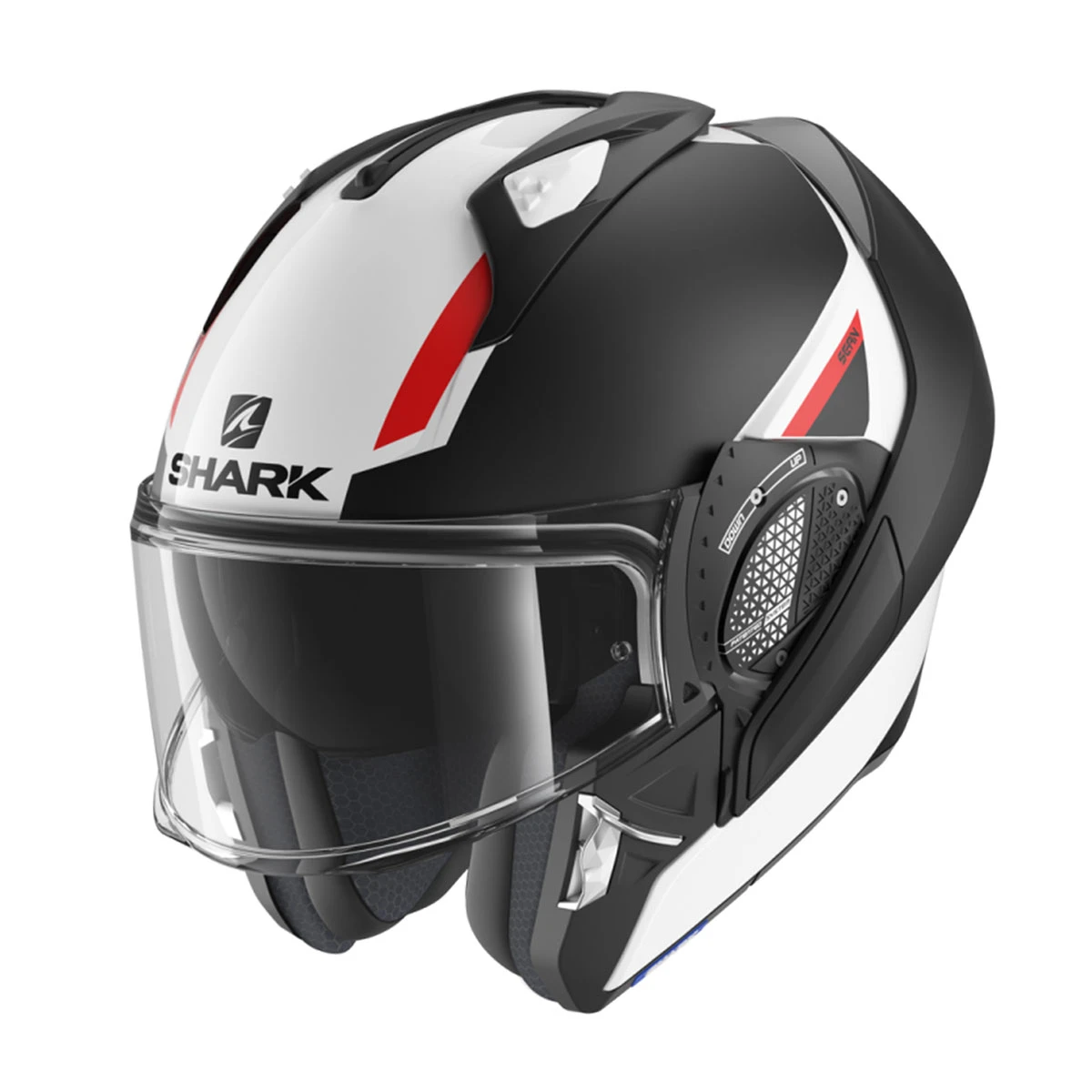 Shark White/Matte Black/Red EVO GT SEAN Modular Helmet 2 Shark White/Matte Black/Red EVO GT SEAN Modular Helmet - Image 2