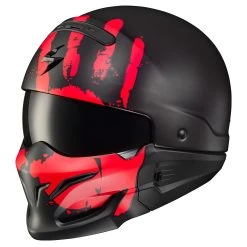 Scorpion EXO Covert X Uruk Black/Red Open Face Helmet