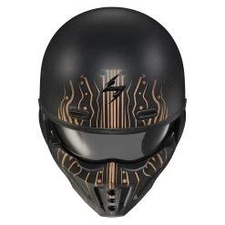 Scorpion EXO Black/Copper Covert X Tribe Open Face Helmet -Arai shop 10173145 C V3