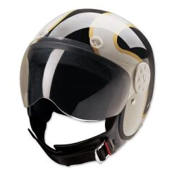 HCI-15 Stripe Black And Gold Open Face Helmet