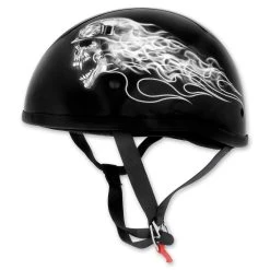 Skid Lid Original Biker Skull Black Half Helmet