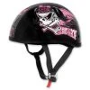 Skid Lid Original Bad To The Bone Black And Pink Half Helmet