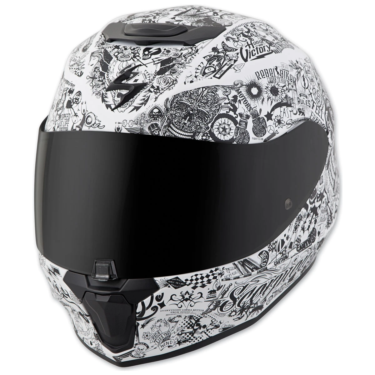 Scorpion EXO EXO-R420 Shake White Full Face Helmet 1 Scorpion EXO EXO-R420 Shake White Full Face Helmet