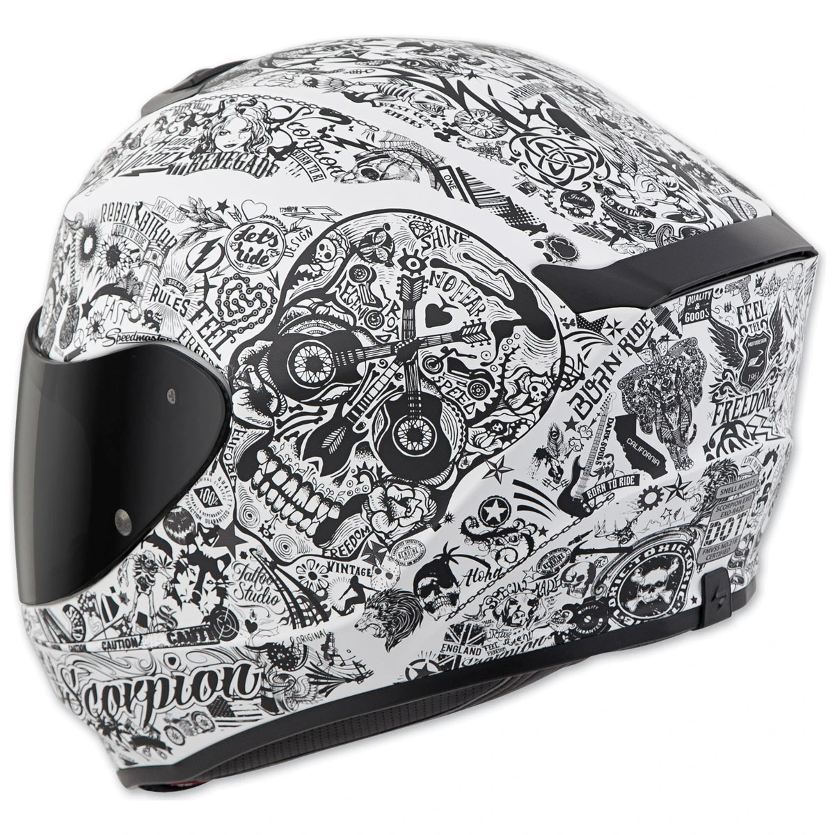 Scorpion EXO EXO-R420 Shake White Full Face Helmet 3 Scorpion EXO EXO-R420 Shake White Full Face Helmet - Image 3