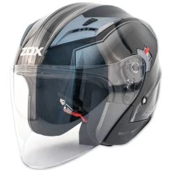 Zox Journey Trip Glossy Silver Open Face Helmet