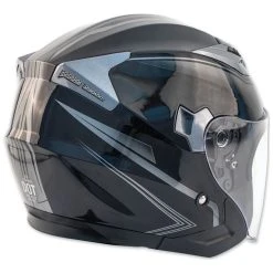 Zox Journey Trip Glossy Silver Open Face Helmet -Arai shop 166 4342 E V1