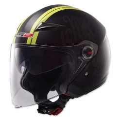 LS2 OF569 Party Matte Black/Hi-Viz Open Face Helmet