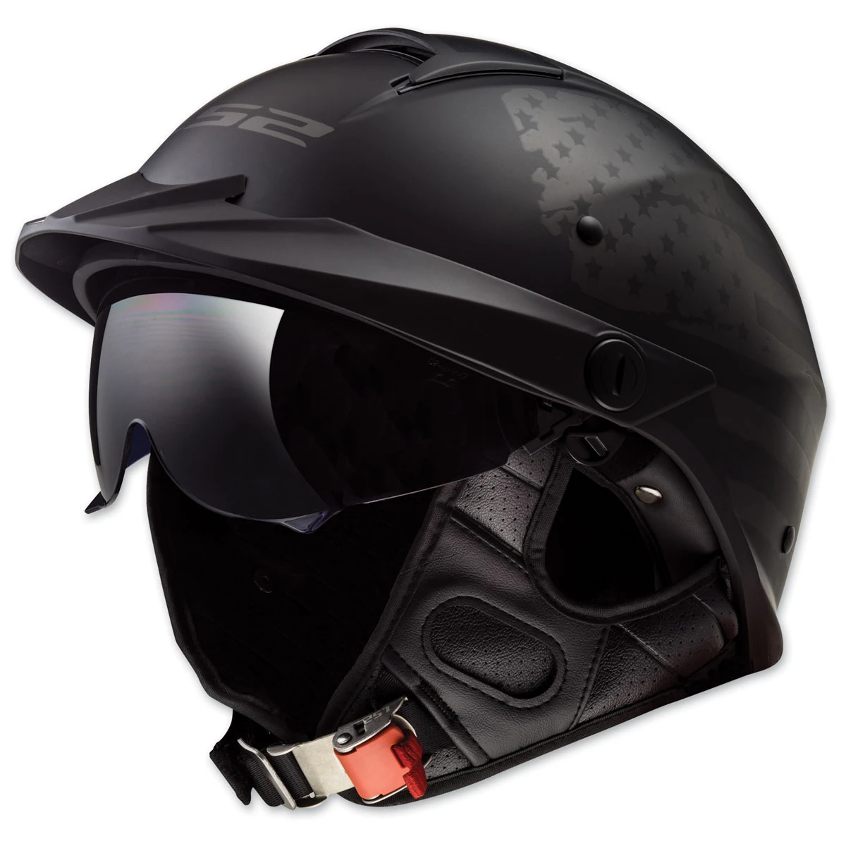 LS2 Rebellion 1812 Matte Black Half Helmet 1 LS2 Rebellion 1812 Matte Black Half Helmet