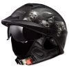 LS2 Rebellion Bones Matte Black Half Helmet