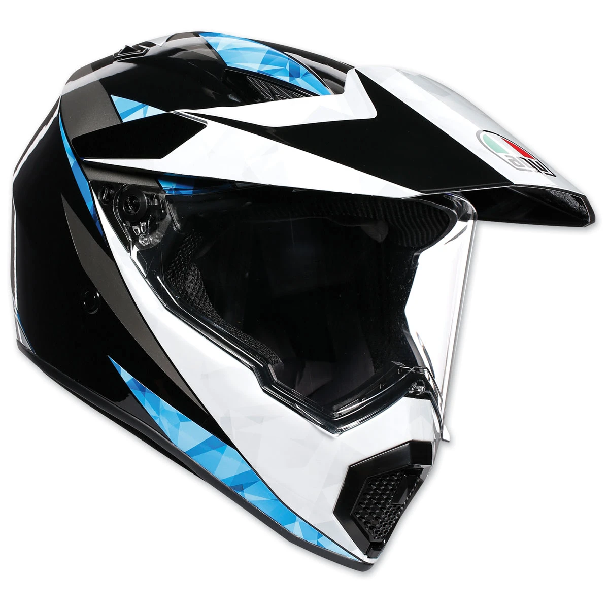 AGV AX-9 North Black/White/Cyan Full Face Helmet 1 AGV AX-9 North Black/White/Cyan Full Face Helmet