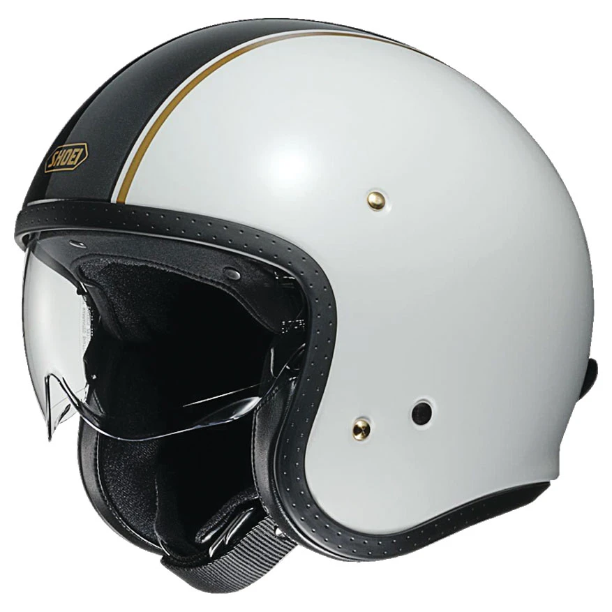 Shoei J-O Carburettor White/Black Open Face Helmet 1 Shoei J-O Carburettor White/Black Open Face Helmet