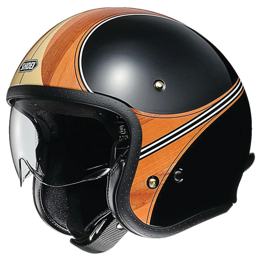 Shoei J-O Waimea Black/Wood Open Face Helmet 1 Shoei J-O Waimea Black/Wood Open Face Helmet