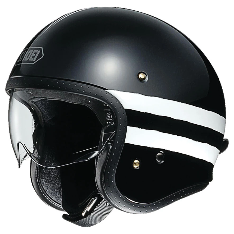Shoei J-O Sequel Black/White Open Face Helmet 1 Shoei J-O Sequel Black/White Open Face Helmet