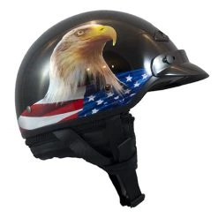 LS2 Bagger Murica Gloss Black Half Helmet
