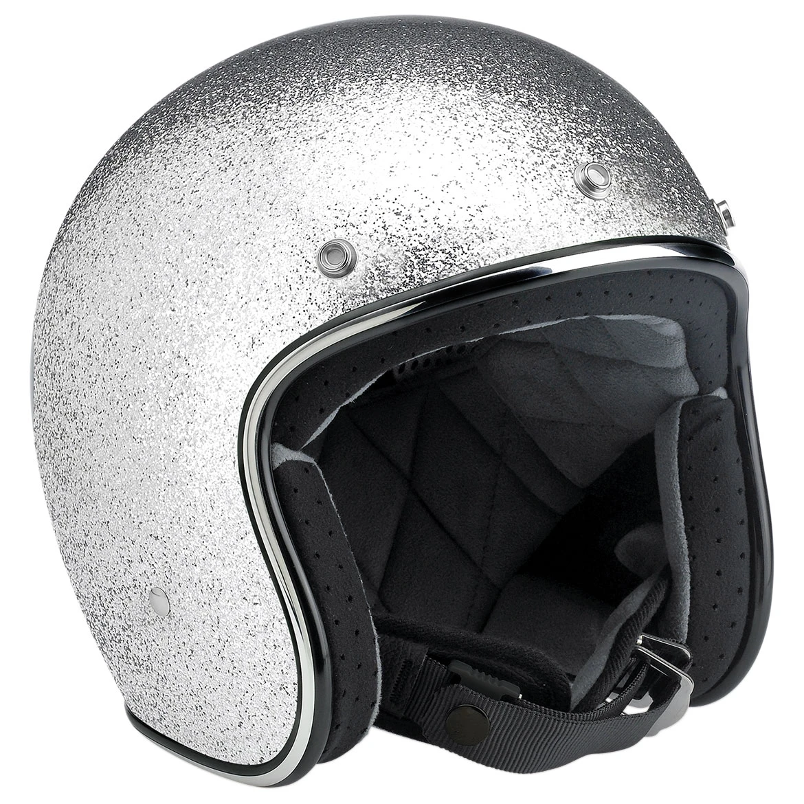 Biltwell Inc. Bonanza Brite Silver Open Face Helmet 1 Biltwell Inc. Bonanza Brite Silver Open Face Helmet