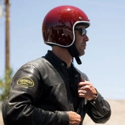 Biltwell Inc. Bonanza Gloss Garnet Open Face Helmet -Arai shop 305 0711 D V3