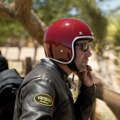 Biltwell Inc. Bonanza Gloss Garnet Open Face Helmet -Arai shop 305 0711 E V3