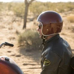 Biltwell Inc. Bonanza Gloss Garnet Open Face Helmet -Arai shop 305 0711 L V3