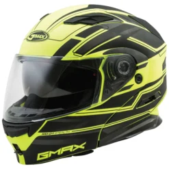 GMAX MD-01 Stealth Black/Hi-Viz Yellow Modular Helmet