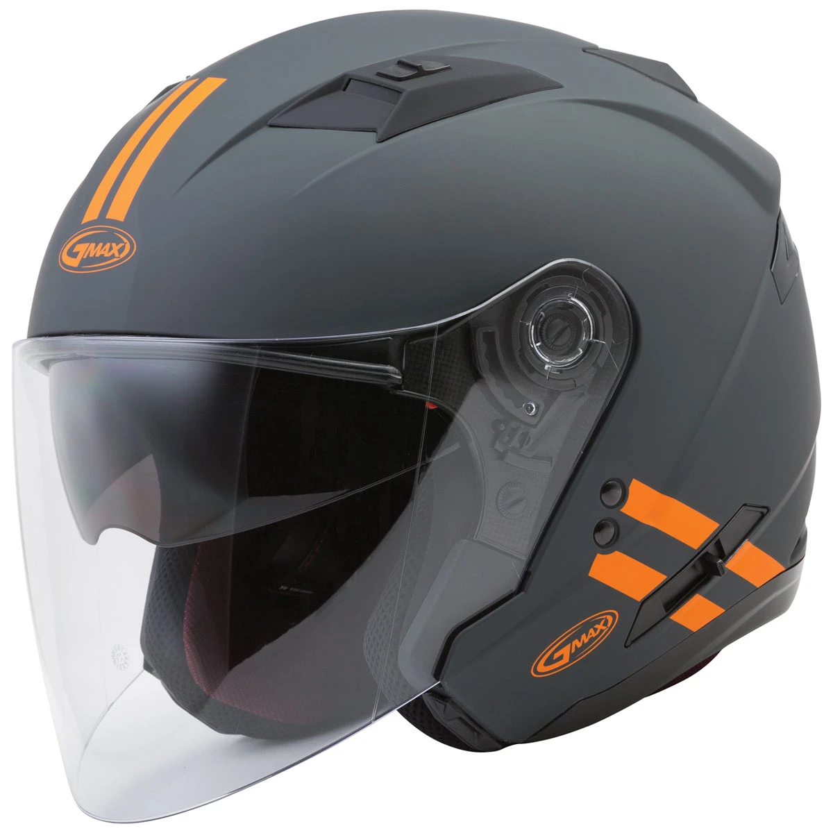 GMAX OF77 Downey Gray/Orange Open Face Helmet 1 GMAX OF77 Downey Gray/Orange Open Face Helmet
