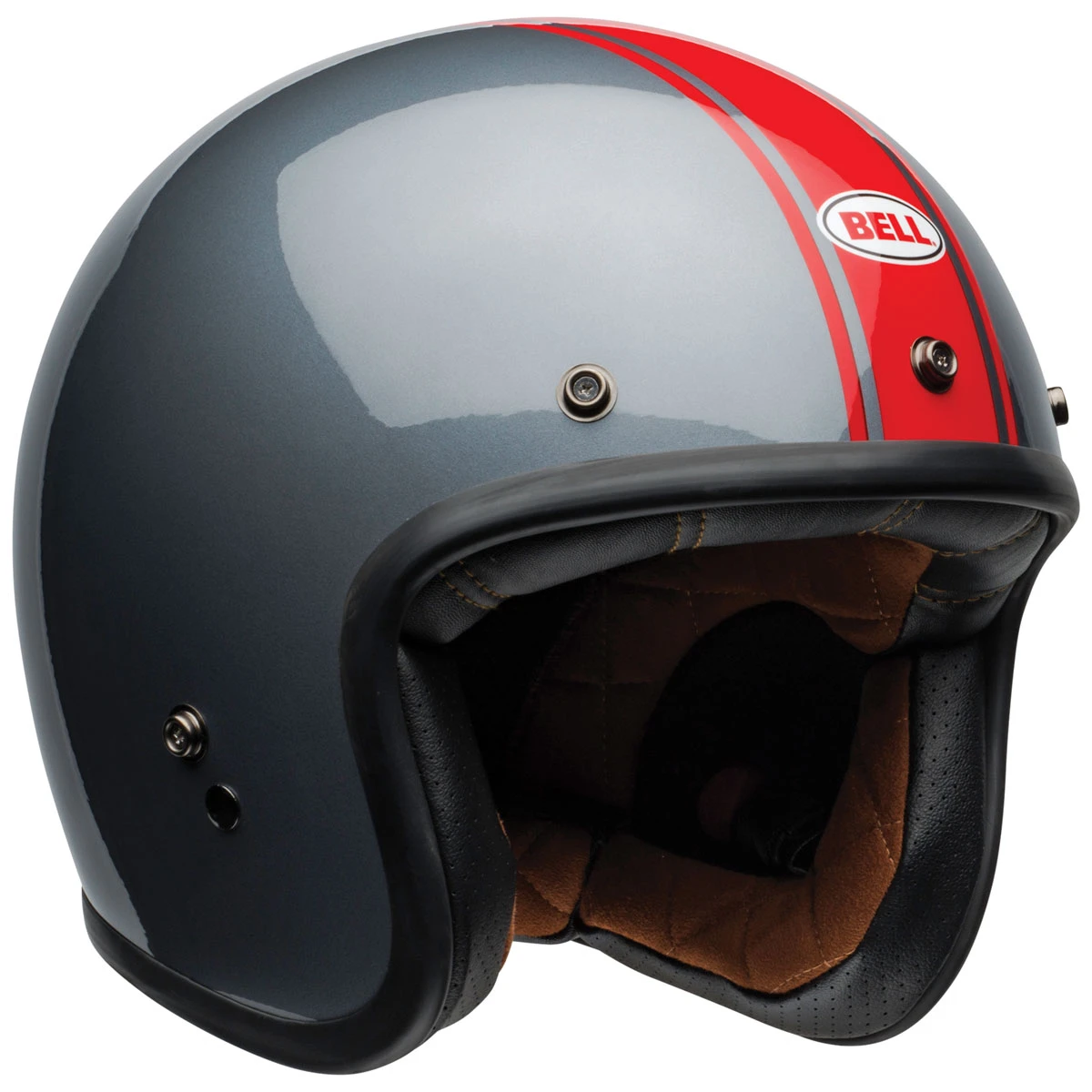 Bell Custom 500 Rally Gray/Red Open Face Helmet 2 Bell Custom 500 Rally Gray/Red Open Face Helmet - Image 2