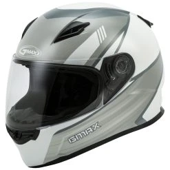 GMAX FF49 Deflect White/Gray Full Face Helmet