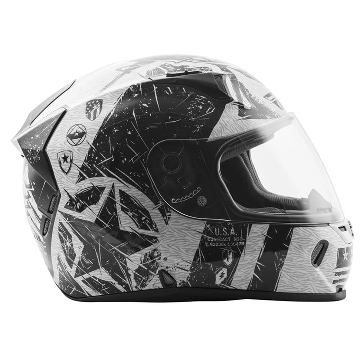 FLY Racing Street Revolt FS Liberator Gloss White/Black Full Face Helmet 2 FLY Racing Street Revolt FS Liberator Gloss White/Black Full Face Helmet - Image 2