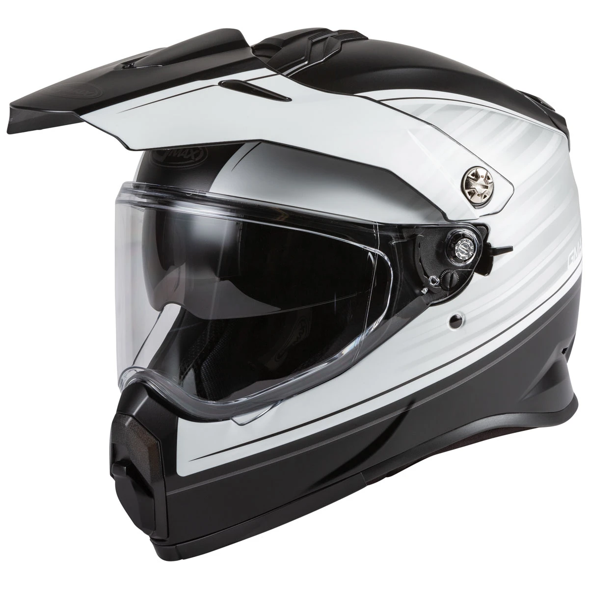 GMAX AT-21 Raley Matte Black/White Dual Sport Helmet 1 GMAX AT-21 Raley Matte Black/White Dual Sport Helmet