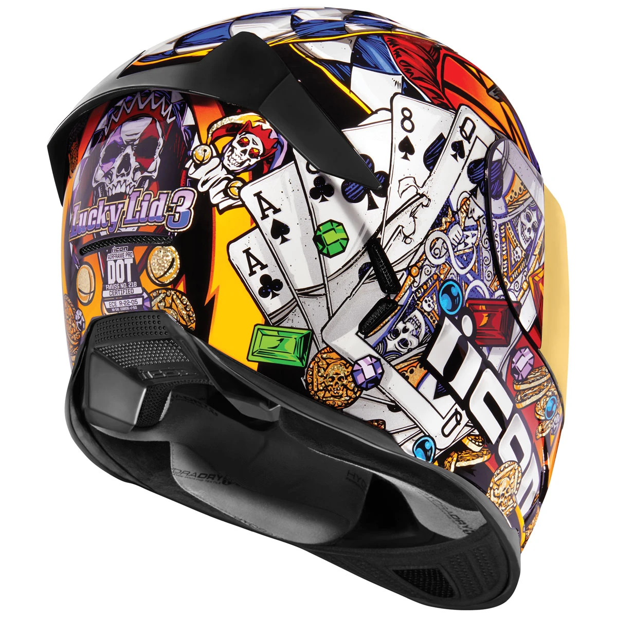 ICON Airframe Pro Lucky Lid 3 Full Face Helmet 3 ICON Airframe Pro Lucky Lid 3 Full Face Helmet - Image 3