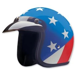 HCI-10 Captain America Red, White And Blue Open Face Helmet