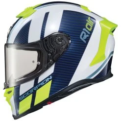 Alternative view of Scorpion EXO EXO-R1 Air Corpus White/Blue Full Face Helmet