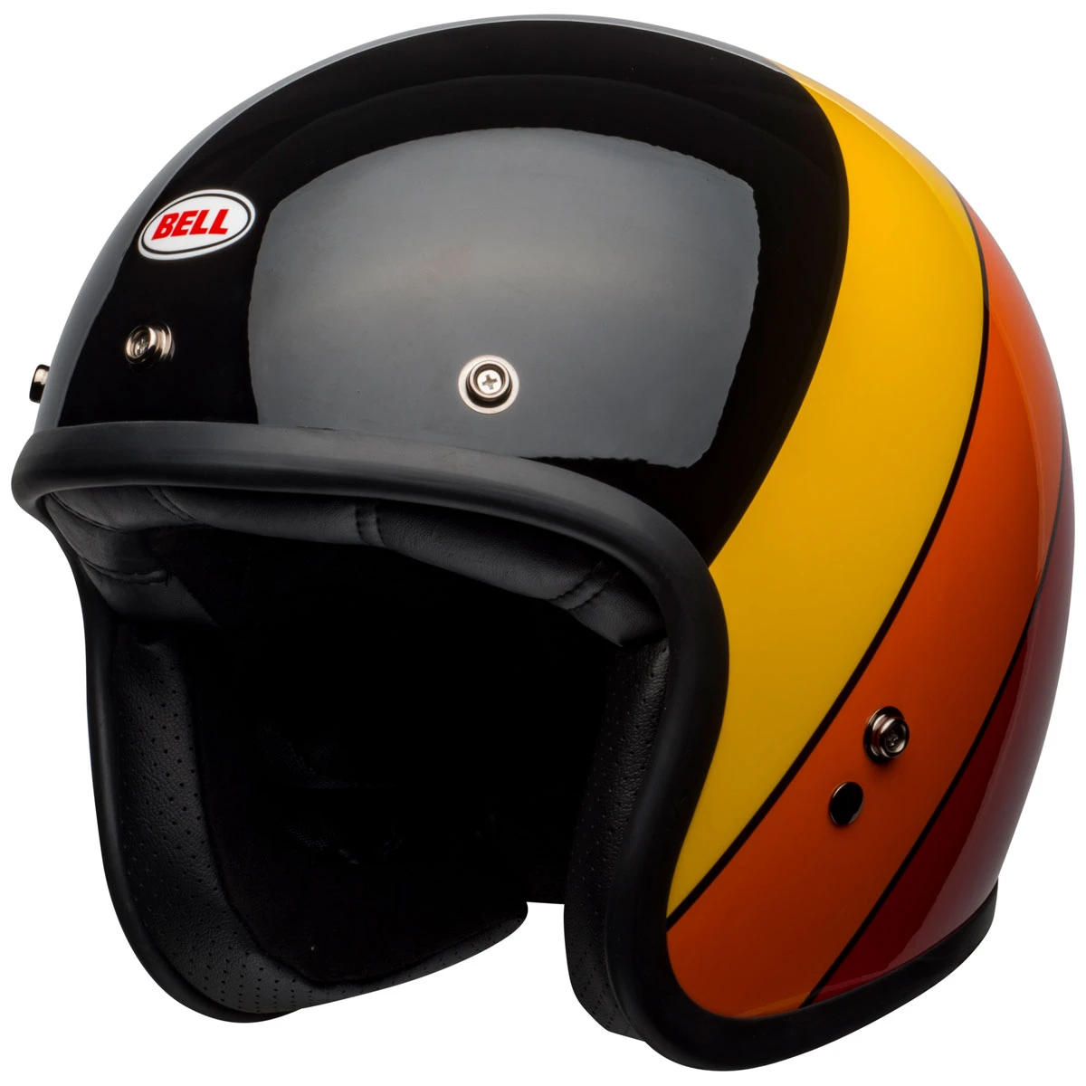 Bell Custom 500 Riff Black/Red Open Face Helmet 1 Bell Custom 500 Riff Black/Red Open Face Helmet