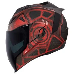 Alternative view of ICON Airflight Blockchain Red Full Face Helmet