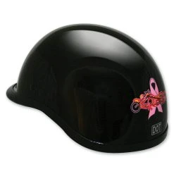 HCI-105 Pink Ribbon Black Half Helmet