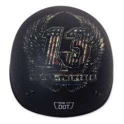 Torc T55 Lucky 13 Wings Black Half Helmet