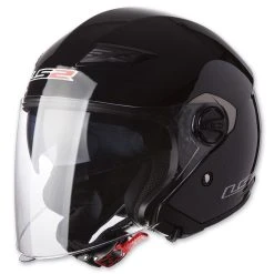 LS2 Track 569 Solid Gloss Black Open Face Helmet