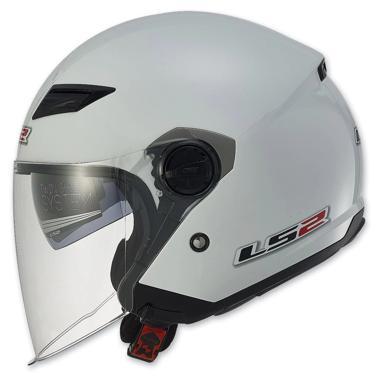 LS2 Track 569 Solid Pearl White Open Face Helmet 1 LS2 Track 569 Solid Pearl White Open Face Helmet