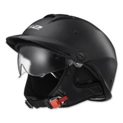 LS2 Rebellion Matte Black Half Helmet