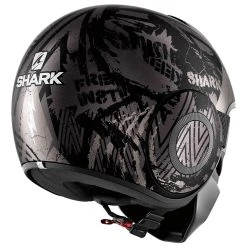 Shark Street Drak Crower Black/Dark Gray/Silver Open Face Helmet -Arai shop RZ 10014294 D V3