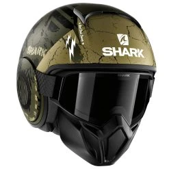 Shark Street Drak Crower Black/Green Open Face Helmet -Arai shop RZ 10014298 E V3